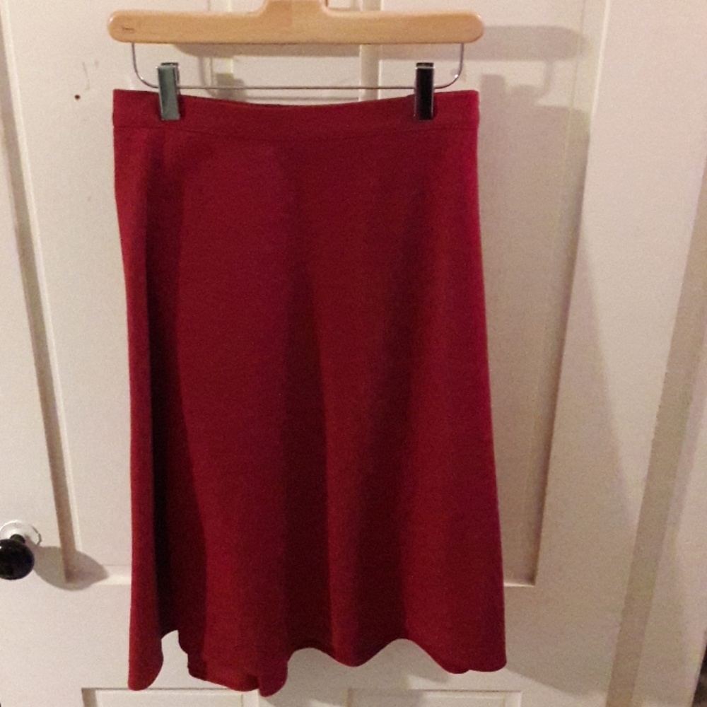 Vibrant red midi skirt